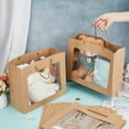 thumbnail image 3 of 16pcs Gift Bags with Transparent Window Kraft Paper Shopping Bags with Handle for Birthday Wedding Party Florist Packing 12.36x10.16x4.63 Inch Multi-color, 3 of 5