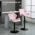 thumbnail image 4 of HOMCOM Tabouret de Bar Toucher Velours Ensemble de 2 Tissu Hauteur Réglable Siège Pivotant, 4 of 10