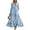 *Light Blue, variant on Women's Floral Pleated Deep V-Neck Maxi Dress , Elegant Wedding Guest Evening Gown For Women , Ladies' A-Line Formal Dress with Pockets,White,S-3XL