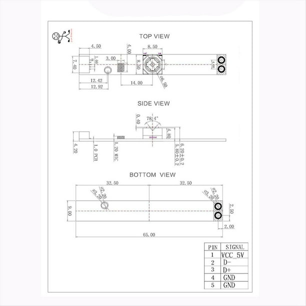 Módulo de Cámara USB 4K de 13 MP OV13B10 Micrófono Incorporado Sin Distorsión/Enfoque Automático para WinXP/Win7/8/10/ OSX/Linux 120°