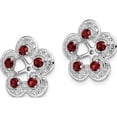 thumbnail image 2 of Sterling Silver Rhodium Diam. & Garnet Earring Jacket (16 X 15) Made In China qj140jan, 2 of 5