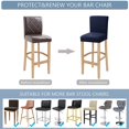 thumbnail image 3 of Bar Stool Covers Stretch Washable Removable Bar High Chair Cover Counter Stool Chair Slipcover Protector for Short Back Pub Chairs, Home, Kitchen, Dining Room, Cafe(Navy,Set of 2), 3 of 7