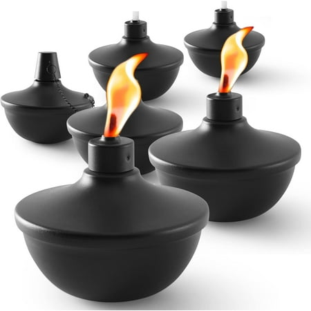 6 Pack Metal Table Top Torches, 22oz Citronella Torches for Outside, Refillable Flame Light Torch, Decorative Tabletop Lantern for Yard, Patio, Deck, Garden, Party, Landscape