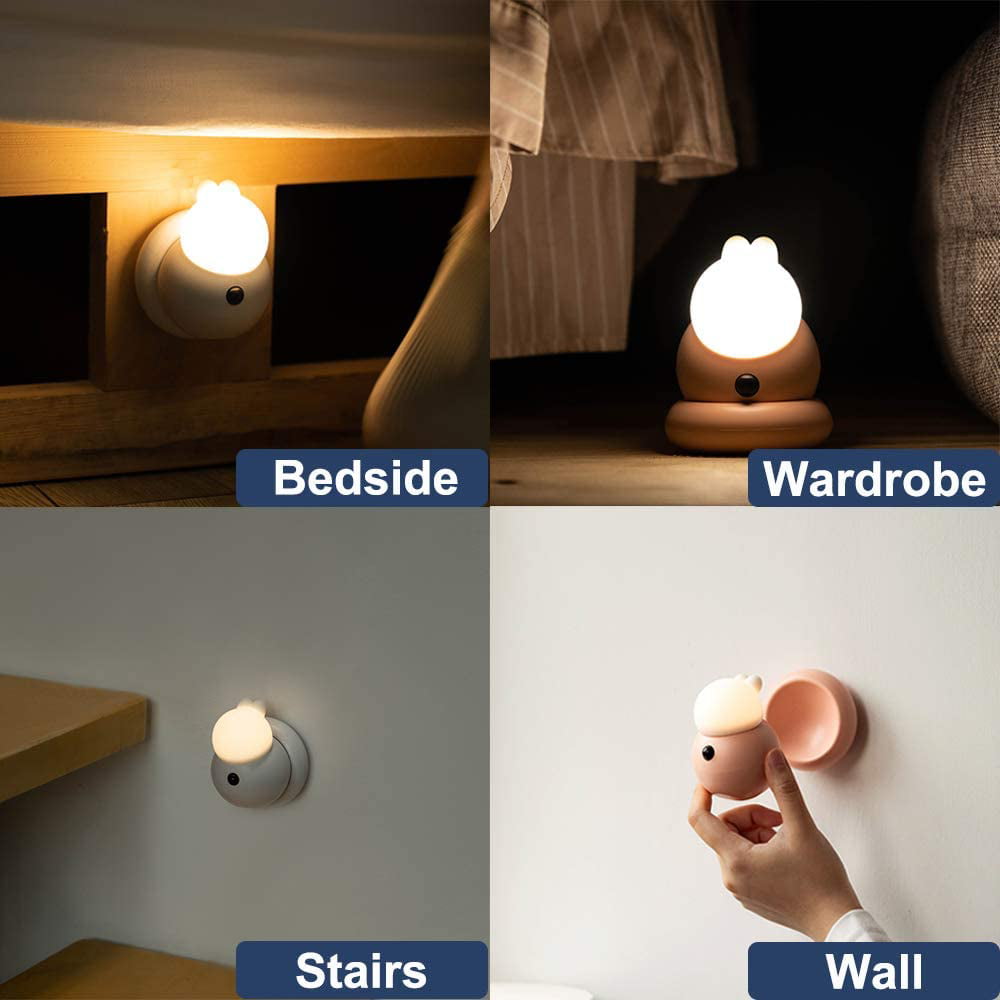 Details about   Bedroom LED Motion Sensor Light Rechargeable Stairway Intelligent Night Lamp