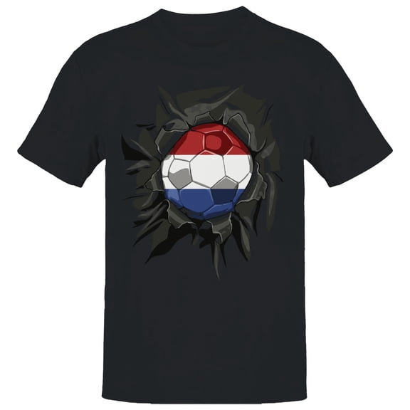 Netherlands Soccer Ball Men's Black T-shirt