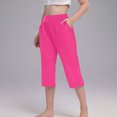 thumbnail image 4 of Hinvhai Girl's Capri Jogger Lounge Sweatpants with Pockets Yoga Workout Hot Pink 4 Years, 4 of 8
