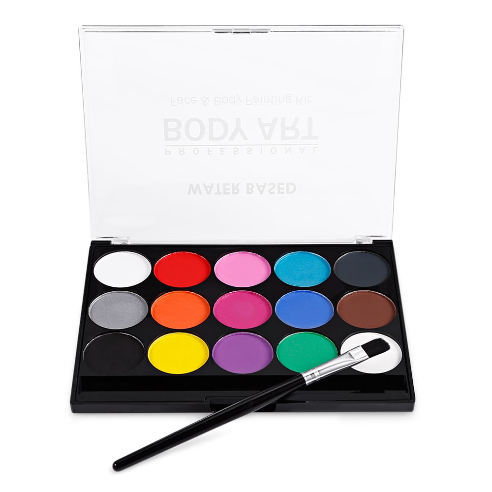 Face Paint Kit Professional Water Based Body Paint 15 Colors Washable