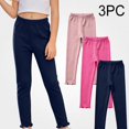 thumbnail image 2 of WAVSUF Girls Leggings 3 Pack High Waist Skinny Fit Lightweight Outdoor Warm Cotton Bottoms Navy Size 4, 2 of 9