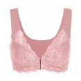 thumbnail image 3 of Spdoo Women Plus Size Lace Bra Pink Front Closure Padded Push up Bra, 3 of 10