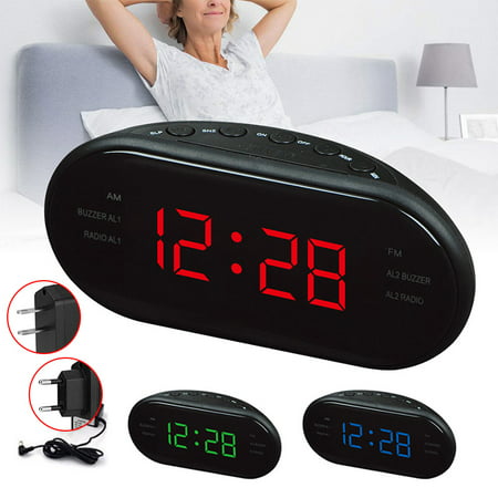 AM/FM LED Alarm Clock Digital Radio Electronic Clocks Snooze Desktop Function, (Best Sounding Am Fm Clock Radio)