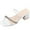 White, variant on Summer Womens Sandals Casual Versatile Belt With Thick Feng Shui Diamond High Heels Cool Slippers White Summer Slippers Size 7