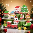 thumbnail image 2 of Juego de bloques de construcción de Reno y Papá Noel para niños, juguete de ladrillos para montar, decoración de mesa, regalo de Navidad, 2 of 5