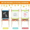 thumbnail image 5 of E1010 Magnetic All in 1 Kids Height Adjustable Drawing Dry-Erase Chalkboard Wooden Artist Easel with 3 Paint Pots and Refillable Paper Roll, 5 of 7