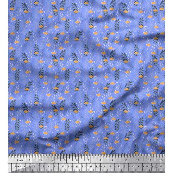 Soimoi Velvet Fabric Moroccan,Stripe & Beetle Insects Decor Fabric Printed Yard 58 Inch Wide