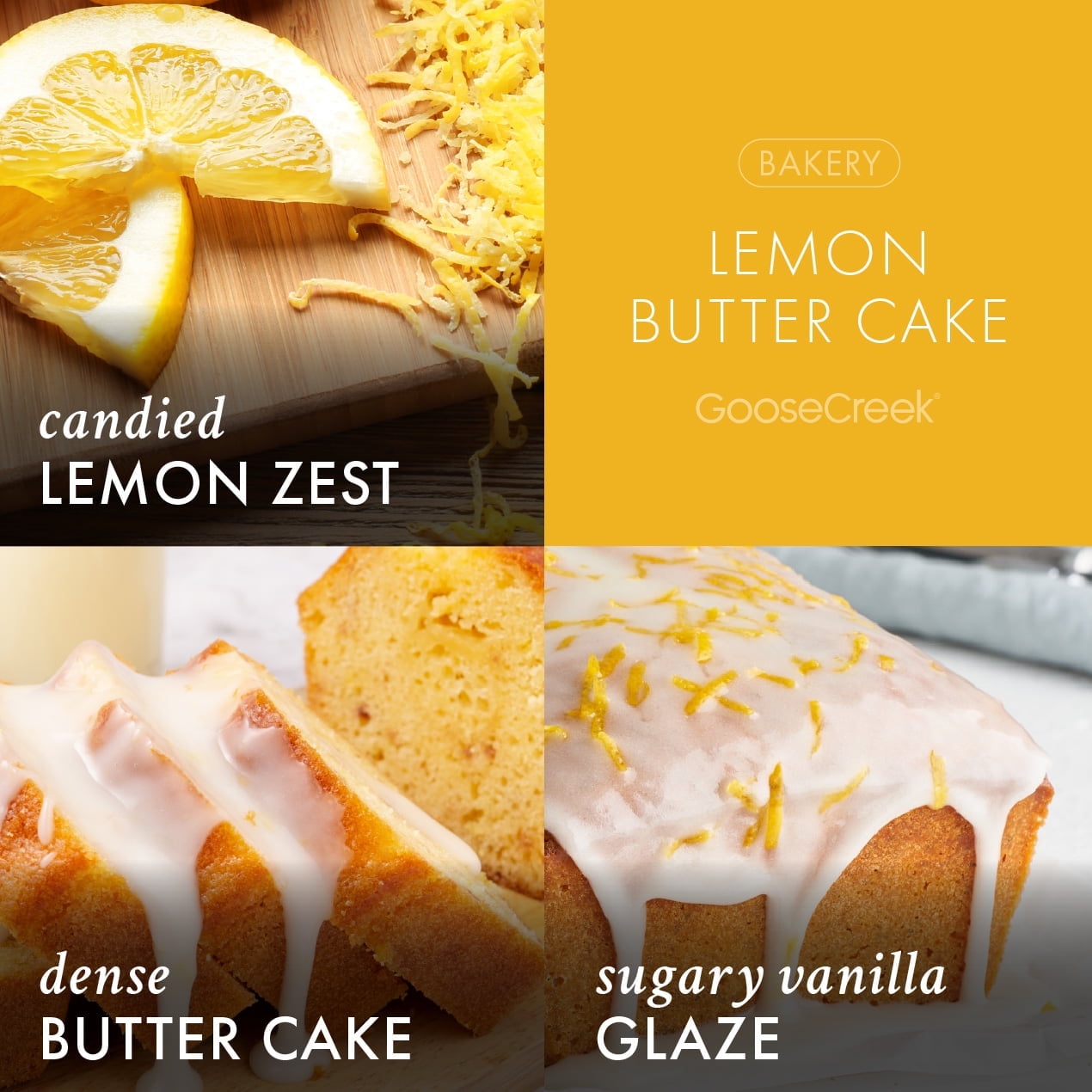 Goose Creek 3-Wick Lemon Butter Cake Scented Jar Candle
