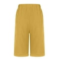 thumbnail image 5 of Inleife Womens Shorts Five Points Women's Summer Elastic Waist Drawstring Side Pocket Solid Color Short Pants 5/4, 5 of 5