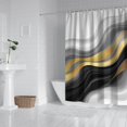 thumbnail image 2 of Black White Gold Wave Marble Shower Curtain 84"x72" ,Bathroom Decorative Shower Curtains Set with 12 Hooks,Modern Waterproof Washable Shower Curtain, 2 of 6