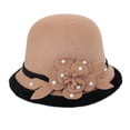thumbnail image 1 of Chapeau Melon Petit pour Femme, Automne et Hiver, Fleurs, Rond, Décontracté, Style Bassin de Pêcheur, 1 of 3