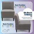 thumbnail image 6 of Serta Copenhagen Tufted Slipper Chair, Polyester Woven Fabric, Sinuous Spring Cushion Seat Gray, 6 of 10