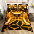 thumbnail image 7 of Erosebridal Video Game Comforter Cover Twin,Orange Neon Bedding Twin Size,Geometric Honeycomb Duvet Cover Twin,Lightweight Gamepads Bedroom Decorative,Reversible,2-Piece(No Comforter), 7 of 7