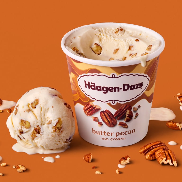 Butter【Cream Ver.】 Haagen Dazs Butter Pecan Ice Cream, Gluten Free, Kosher, 14 oz