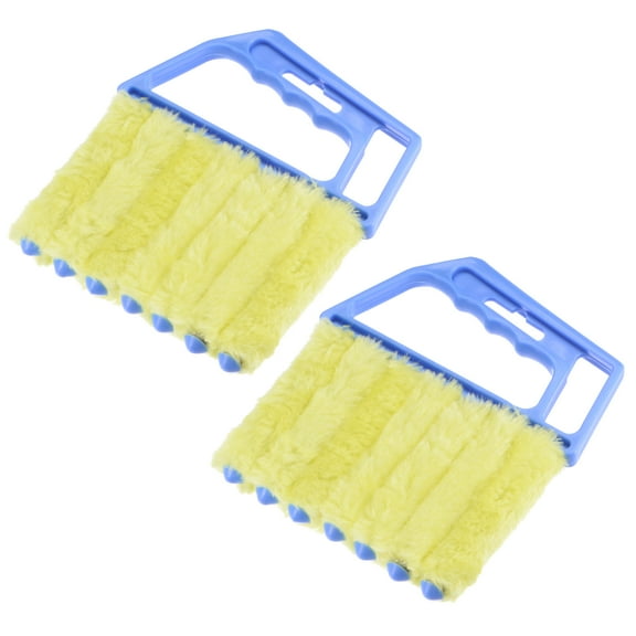 Uxcell Window Blind Hand-held 7 Finger Cleaning Tool with Blue Handle, 2 Count