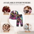 thumbnail image 7 of Lsque Neon Gothic Skull Moon Pattern Long Sleeve Pajama Set for Women - Soft 2-Piece Sleepwear and Loungewear Set with Pockets, Comfy Nightwear-Small, 7 of 7