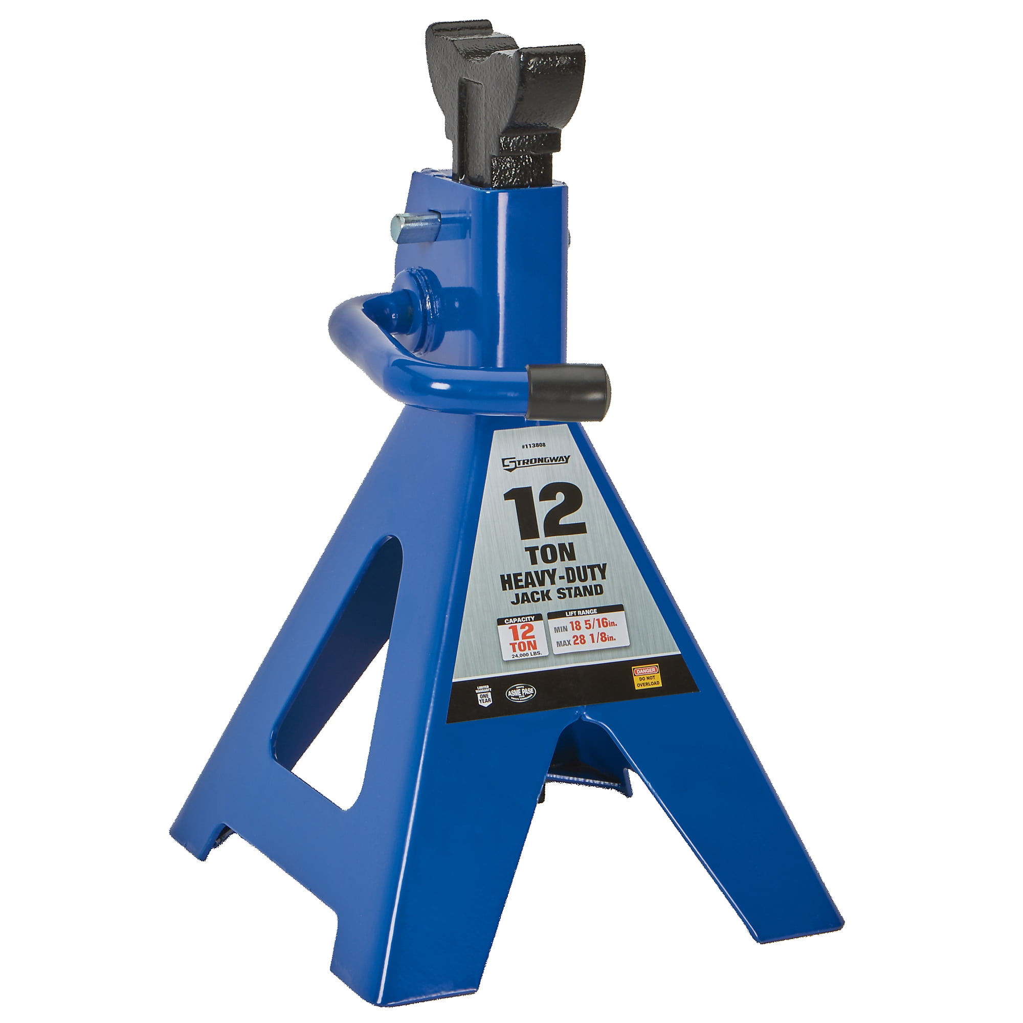 Strongway Double-Locking Jack Stands, Pair, 24,000-Lb. Capacity, 18in.–30in. Lift Range