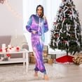 thumbnail image 5 of Cat Glowing Neon Hair Adult Onesie Pajamas Slim Fit Christmas One Piece Suit Pjs for Women and Men Hooded Zipper, 5 of 7