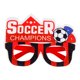 thumbnail image 1 of Gafas decorativas 2022 Soccer Sport Party Bar regalo de cumpleaños para niños adultos, modelo rojo fútbol Feliz Sencillez, 1 of 5