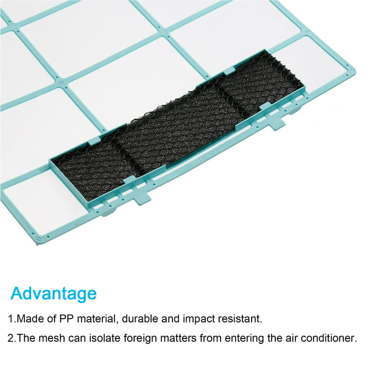 Uxcell 12.6 x 10.83 Plastic Air Conditioner Air Filter Screen Replacement  for HVAC Blue Black 