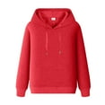 thumbnail image 6 of Men's Fall And Winter Casual Solid Color Hooded Sweater No Pockets Top Men Cotton Fleece Hooded Sweatshirt, 6 of 6