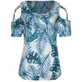 thumbnail image 2 of Blouse Décontractée pour Femmes Manches Courtes Mode Imprimée Col Rond T-Shirts Chemise, 2 of 4