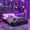 Purple+Black, variant on Harper & Bright Designs Queen Size Gaming Bed with 7-Color LED Light, Wood Lift Hydraulic Storage Platform Bed with Headboard and Footboard for Gamer Bedroom, Black+Grey