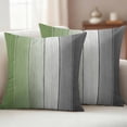 thumbnail image 2 of Sage Green Gray Ombre Outdoor Pillow Covers 24x24 Set of 2, Waterproof Patio Throw Pillowcase Protectors, Vintage Country Wooden Square Decorative Pillow Shams Cushion Covers for Seat Bed Couch Sofa, 2 of 8