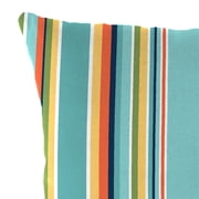 Jordan Manufacturing 18 x 18 Mamba Pelican Turquoise Stripe Square Outdoor Throw Pillow (2 Pack)