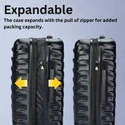 Skyway Luggage Camano Hardshell 20 Expandable Carry on Hardside Luggage with Spinner Wheels, Black
