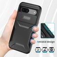 thumbnail image 4 of for Google Pixel 8a, Luxury Sliding Camera Cover Soft TPU + Hard PC Shockproof Drop Protective Hybrid Stylish Ultra Slim Frosted Anti-slip Grip Case for Google Pixel 8a, Black, 4 of 7