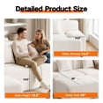 thumbnail image 6 of 118" Chenille Boneless Sectional Sofa, 3-Seater Modern Modular Cloud Couch with Removable Ottoman, No Assembly Required, Beige, 6 of 11