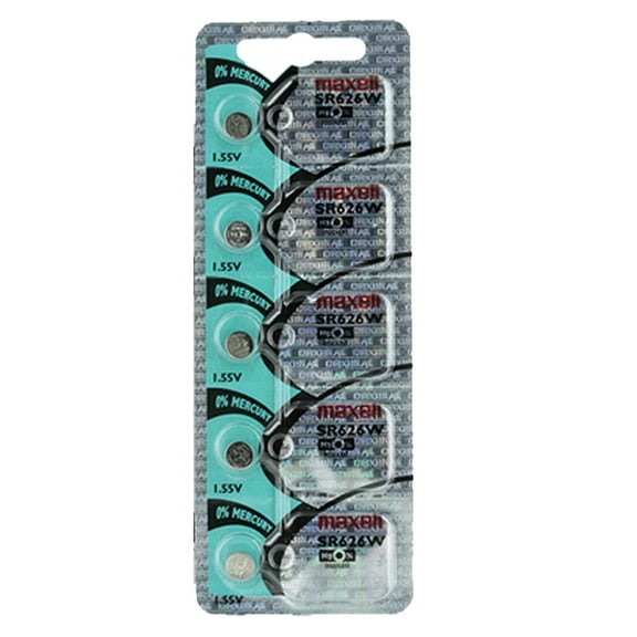 5PK Maxell Silver Oxide SR626W High Drain Watch Battery Replaces 376, V376, 619