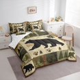 thumbnail image 4 of Homewish Woodland Animal Bear 7 Pieces Bedding Comforter Set,Rustic Farmhouse Cabin Full Bedding Set,Green Beige Fitted Sheet Flat Sheet For Men Women,Super Cozy Room Decor Reversible, 4 of 9