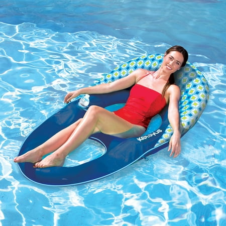 pool lounger floating mesh floats kelsyus swimming deluxe inflatable chaise diamond pools lowes