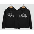 thumbnail image 5 of Hubby & Wifey Matching Couple Hoodie His & Hers Gift For Husband and Wife Hubbey Gray XX-Large / Wifey Red Medium, 5 of 6