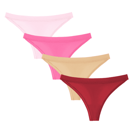 Fulorrnie Underwear for Women Plus Size Thong Comfort Seamless Panty Elastic Waist Ventilated Breathable Panties Light Pink XS