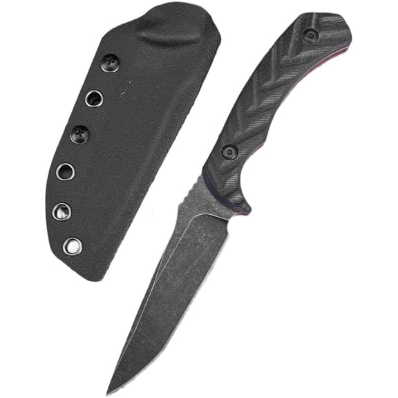 Fixed Blade Knife, D2 Blade G10 Handle with Kydex Sheath for Camping Hiking Household Use, Gift for Dad
