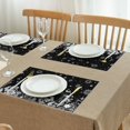 thumbnail image 3 of Black Gothic Sun Moon Flower Pattern Summer Placemats Table Placemats Set Of 4-Linen Kitchen Washable Placemats Table Mats 11.8"x17.7" Non-Slip Heat Resistant, 3 of 6