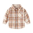 thumbnail image 4 of GYRATEDREAM Boys Button-Down Shirts Kids Button Down Plaid Shirt Casual Long Sleeve Shirt Tops Boys and Girls Fall Plaid Jacket for 2-9Y, 4 of 9
