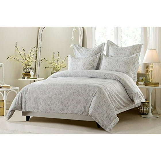 5pc Pink Grey White Fl Vine Duvet Cover Set Style 1045 King Departments