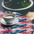 thumbnail image 3 of Ambesonne Floral Fitted Round Tablecloth, Botanical Water Flower Art, 36"- 40" Diameter, Slate Blue and Dark Coral, 3 of 5