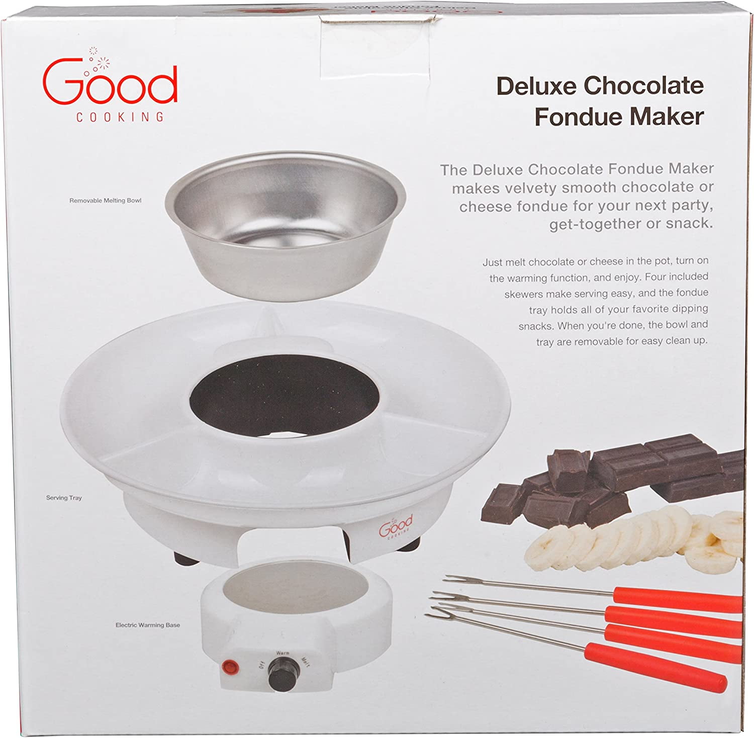  Lallisa Electric Fondue Pot Set Chocolate Fondue Kit House  Warming Gifts Ideas Electric Fondue Maker with 4 Forks Detachable Serving  Trays for Melting Warming Caramel Cheese Sauce Date Night (Black) 